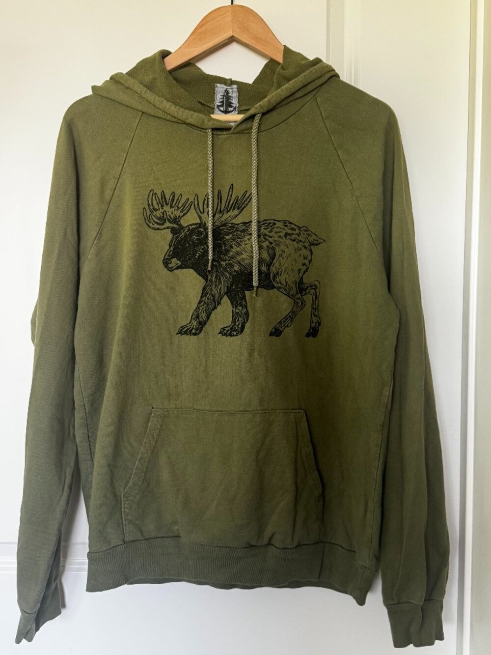 Loyal Citizen Mens Moose Hoodie M Organic Cotton Made USA Maine